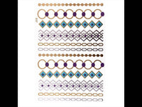 Load image into Gallery viewer, Tattoo Motivbogen golden silbern blau türkis temporär Ketten Klebetattoos Schmuck Tattoos - chic-net.de
