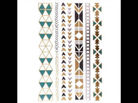 Cargar imagen en el visor de la galería, Tattoo Motivbogen golden silbern grün temporär Ecken Klebetattoos Schmuck Tattoos - chic-net.de
