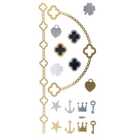 Load image into Gallery viewer, Tattoo Motivbogen golden silbern temporär Klebetattoos Kreuz Anker Schlüssel Schmuck Tattoos - chic-net.de
