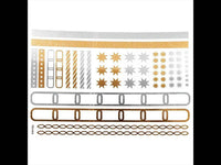 Load image into Gallery viewer, Tattoo Motivbogen golden silbern temporär Klebetattoos Sterne Seile Schmuck Tattoos - chic-net.de

