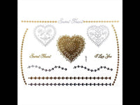 Load image into Gallery viewer, Tattoo Motivbogen golden silbern temporär Sweet Heart Herz Klebetattoos Schmuck Tattoos - chic-net.de
