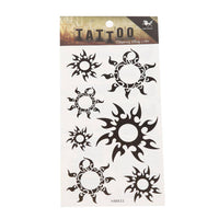 Load image into Gallery viewer, Tattoo schwarz Tribal Muster rund Sonne temporary flash Klebetattoos - chic-net.de
