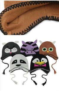 Load image into Gallery viewer, Tiermütze Beanie Mütze Skimütze Wintermütze Kinder Pinguin Zebra Panda Hund bunt - chic-net.de

