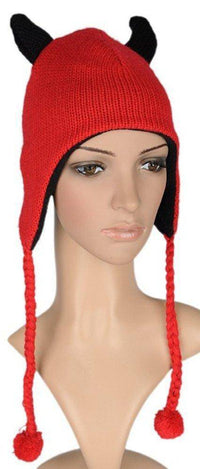 Cargar imagen en el visor de la galería, Tiermütze Norwegermütze Nepalmütze Strick Teufel - chic-net.de
