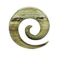 Load image into Gallery viewer, Tiger Muster Holz Dehnschnecke Spirale Piercing - chic-net.de
