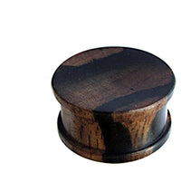 Load image into Gallery viewer, Tigerholz Plug dunkelbraun schwarz Holzplug ribbed - chic-net.de
