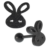 Load image into Gallery viewer, Tragus Piercing Ohr schwarz Glitzer Edelstahl Hase Barbell - chic-net.de
