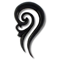 Load image into Gallery viewer, Tribal Buffalo Horn Piercing Expander schwarz French Hook Spirale Büffelhorn Plug Tunnel Ohrhänger - chic-net.de
