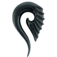 Cargar imagen en el visor de la galería, Tribal Buffalo Horn Piercing Expander, schwarze Thai-Spirale, 6mm,  Plug, Tunnel, Ohrring, Ohrhänger, Ohrstecker - chic-net.de
