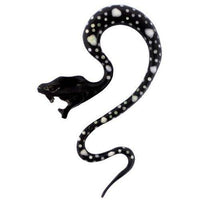 Cargar imagen en el visor de la galería, Tribal Buffalo Horn Piercing Expander, schwarze Viper-Schlange mit weißen Punkten, 8mm, Plug, Tunnel, Ohrring, Ohrhänger, Ohrstecker - chic-net.de
