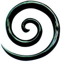 Load image into Gallery viewer, Tribal Buffalo Horn Piercing schwarz XL-Spirale Plug Expander Ohrhänger Ohrstecker - chic-net.de
