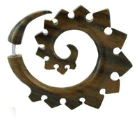 Load image into Gallery viewer, Tribal Fake Piercing Spirale Zacken Holz Edelstahl - chic-net.de
