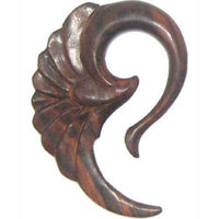 Load image into Gallery viewer, Tribal Holz Piercing Expander dunkelbraun Engelflügel Sonoholz Plug Tunnel Ohrhänger Ohrring Ohrstecker - chic-net.de
