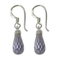 Cargar imagen en el visor de la galería, Tropfen Zirkonia Ohrringe facettiert bunt 925 Sterling Silber lila rosa rot orange - chic-net.de
