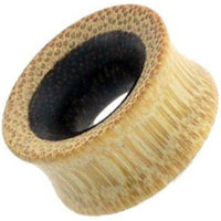 Cargar imagen en el visor de la galería, Tunnel Eisenholz Bambusholz schwarz hellbraun Punkte Maserung Holztunnel handgeschnitzt Tribal Holz Plug - chic-net.de
