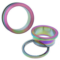 Load image into Gallery viewer, Tunnel Rainbow bunt Chirurgenstahl Unisex Edelstahl Plug Rand Expander Piercing - chic-net.de
