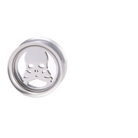 Load image into Gallery viewer, Tunnel Schraubplug Edelstahl dünn silber Totenkopf - chic-net.de
