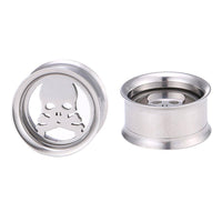 Load image into Gallery viewer, Tunnel Schraubplug Edelstahl dünn silber Totenkopf - chic-net.de
