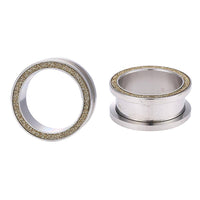 Load image into Gallery viewer, Tunnel Schraubplug Edelstahl silber gold Glitzer Rand - chic-net.de
