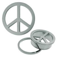 Cargar imagen en el visor de la galería, Tunnel silbern Peace Chirurgenstahl Edelstahl Schraub Plug Expander Piercing - chic-net.de
