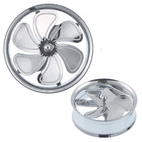 Cargar imagen en el visor de la galería, Tunnel silbern Windrad drehbar Edelstahl Schraub Plug Expander Piercing Chirurgenstahl - chic-net.de
