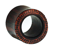 Load image into Gallery viewer, Tunnel Sonoholz griechisch Rand rot crushed Stein Inlay double flared - chic-net.de
