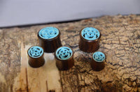 Cargar imagen en el visor de la galería, Tunnel Sonoholz Resin Türkis Inlay Spiralbögen - chic-net.de
