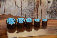 Cargar imagen en el visor de la galería, Tunnel Sonoholz Resin Türkis Inlay Spiralbögen - chic-net.de
