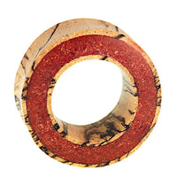 Load image into Gallery viewer, Tunnel Tamarinden Holz Rim breit crushed rot Stein double flared - chic-net.de
