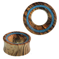 Load image into Gallery viewer, Tunnel Tamarindenholz crushed Türkis Rim dünn double flared Handarbeit - chic-net.de
