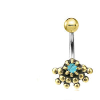 Load image into Gallery viewer, Bauchnabel Piercing Brass Edelstahl Auge Stein Kristall - chic-net.de
