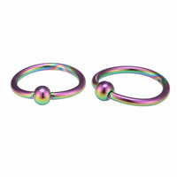 Load image into Gallery viewer, Unisex Septum Piercing Nasenringe Regenbogenfarben mit Kugel 10 mm Edelstahl - chic-net.de
