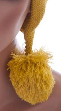 Load image into Gallery viewer, Unisex Tiermütze Norwegermütze Nepalmütze Strick ocker gelb rot weiß Bär Mütze - chic-net.de
