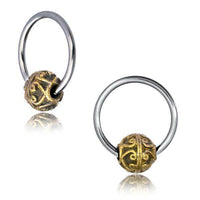 Load image into Gallery viewer, Universal Piercing Kugel Ring Edelstahl Brass Herzen - chic-net.de
