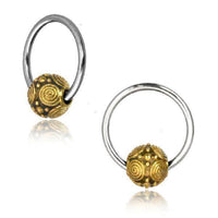 Load image into Gallery viewer, Universal Piercing Kugel Ring Edelstahl Brass Spiralen - chic-net.de
