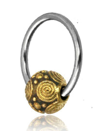 Load image into Gallery viewer, Universal Piercing Kugel Ring Edelstahl Brass Spiralen - chic-net.de
