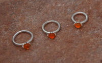 Load image into Gallery viewer, Universal Piercing Ring 925 Silber 1.2mm Garnet Stein - chic-net.de
