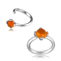 Load image into Gallery viewer, Universal Piercing Ring 925 Silber 1.2mm Garnet Stein - chic-net.de
