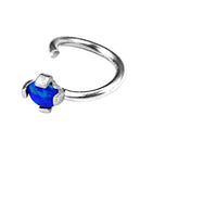 Load image into Gallery viewer, Universal Piercing Ring 925 Silber 1.2mm Opal blau - chic-net.de
