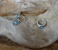 Load image into Gallery viewer, Universal Piercing Ring 925 Silber 1.2mm Türkis Blume - chic-net.de
