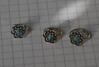Load image into Gallery viewer, Universal Piercing Ring 925 Silber 1.2mm Türkis Blume - chic-net.de
