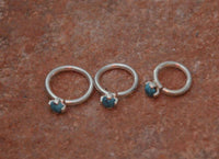 Load image into Gallery viewer, Universal Piercing Ring 925 Silber 1.2mm Türkis Stein - chic-net.de
