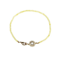 Load image into Gallery viewer, vergoldet Kupfer Armband Blume gelb 18 karat Kristall Stein Perlen nickelfrei Karabiner ca. 17,5 cm - chic-net.de
