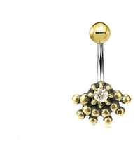Load image into Gallery viewer, Bauchnabel Piercing Brass Edelstahl Auge Stein Kristall - chic-net.de
