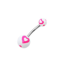 Load image into Gallery viewer, Bauchnabelpiercing Herz Punkte Bioflex 2 Kugeln Bananenpiercing Edelstahl nickelfrei - chic-net.de
