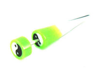 Load image into Gallery viewer, Yin Yang grün schwarz weiß Fake Piercing Expander Dehnungsstab Straight Dehnstab Unisex Acryl - chic-net.de
