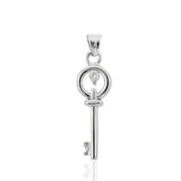 Cargar imagen en el visor de la galería, Zirkonia Anhänger Silberschmuck 925er Sterling Silber Fassung Schlüssel - chic-net.de
