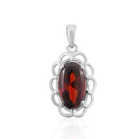 Cargar imagen en el visor de la galería, Zirkonia Anhänger Silberschmuck 925er Sterling Silber Fassung Zirkonia oval rot lila - chic-net.de
