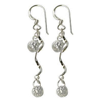 Cargar imagen en el visor de la galería, Zirkonia Ohrringe weiß spiralig 925 Sterling Silber 35 mm lang Silberohrringe - chic-net.de
