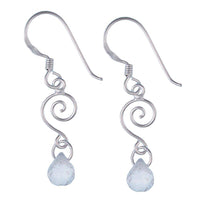 Cargar imagen en el visor de la galería, Zirkonia Ohrringe weiß Tropfen Spirale 925 Sterling Silber 19 mm Silberohrringe - chic-net.de
